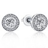 Pompeii3 1/2ct Halo Diamond Screw Back Studs 10K White Gold - image 2 of 3