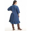 June + Vie by Roaman's Women's Plus Size Ruffled Denim Dress - 3 of 4