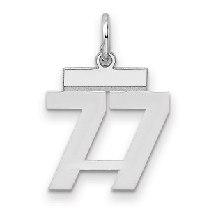 Black Bow Jewelry Sterling Silver, Athletic Collection, Small Polished Number 77 Pendant - 1 of 3