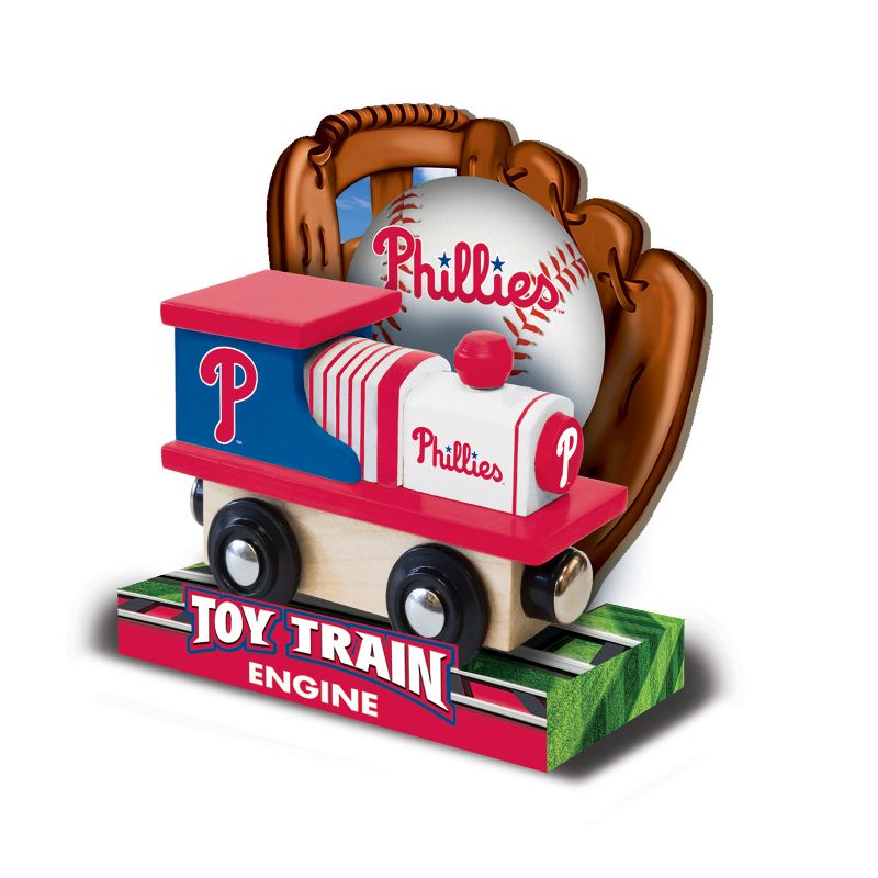 MasterPieces Officially Licensed MLB Philadelphia Phillies Wooden Toy Train Engine For Kids, 4 of 6