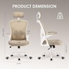 Infurnic Task and Office Chairs, Ergonomic Office Chair with Adjustable Lumbar Support and Armrests, for Home and Office, Brown, 23.43"*23.43"*56.69" - 3 of 4