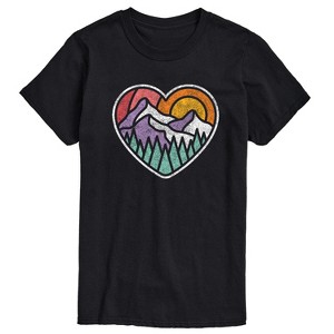 Men's - Instant Message - Mountain Forest Heart Short Sleeve Graphic T-Shirt - 1 of 4