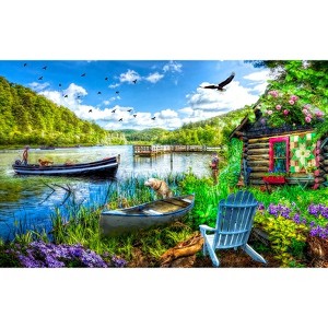 Sunsout Cottage at the Lake 550 pc   Jigsaw Puzzle 30159 - 1 of 4