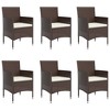 vidaXL 7 Piece Patio Dining Set with Cushions Brown and Black - 63" Table Length 6 Items - 4 of 4