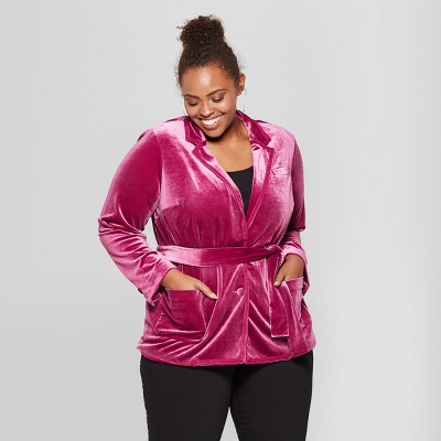 plus size velour jacket