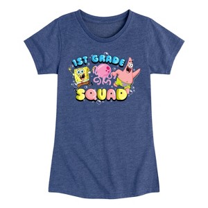 Girls' - SpongeBob SquarePants - 1st Grade Squad Fitted Short Sleeve Graphic T-Shirt - 1 of 4