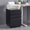 SKONYON 3-Drawer Mobile File Cabinet Lockable Metal Storage for Files - 2 of 4