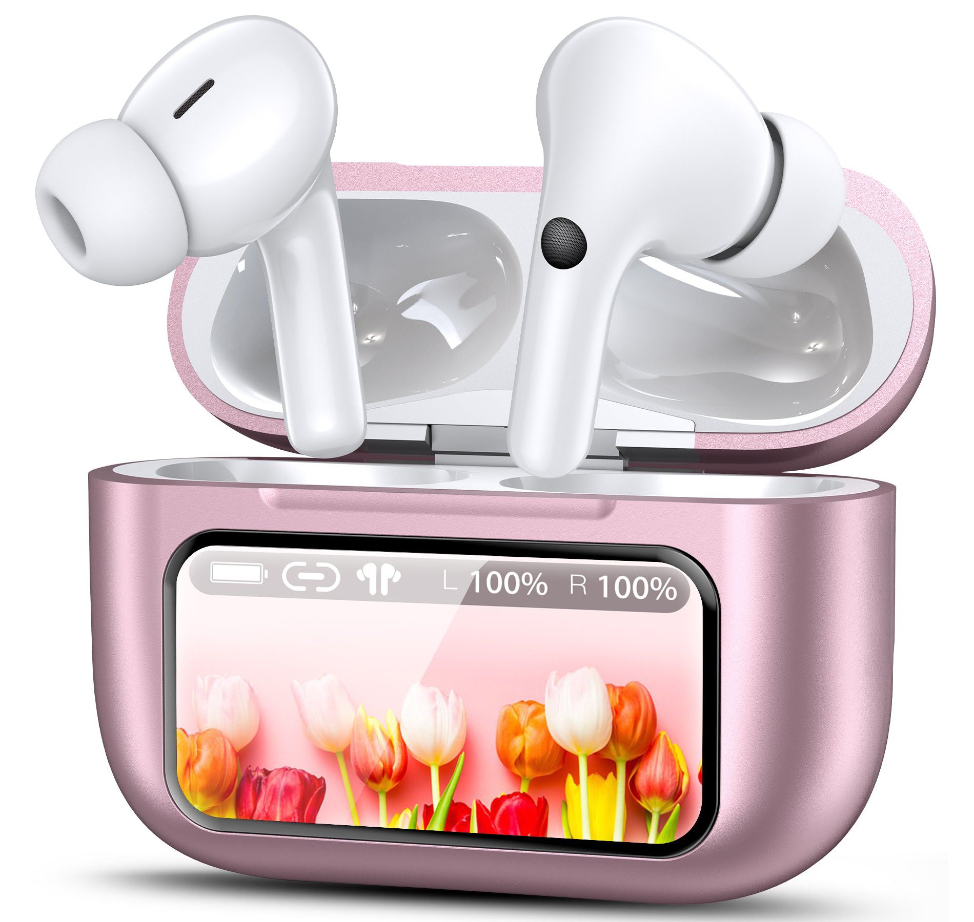 VEAT00L A9 ANC+ENC Earbuds with Smart Touch Screen,Bluetooth 5.4, HiFi Stereo Multiple EQ settings