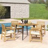 Costway 4-Person 42.5" Outdoor Dining Table with 1.9" Umbrella Hole, Adjustable Foot Pads - 4 of 4