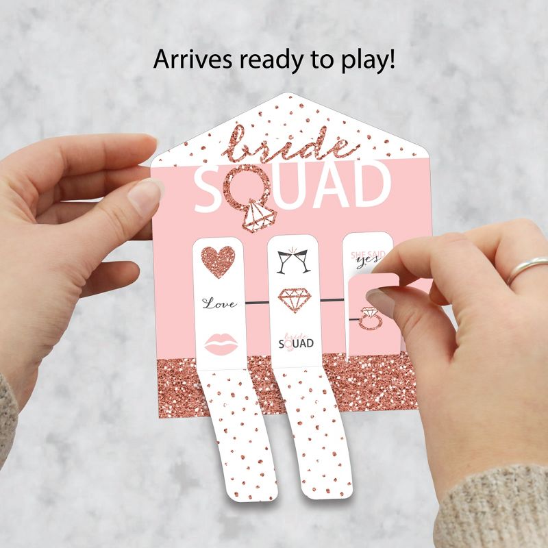 Big Dot of Happiness Bride Squad - Rose Gold Bridal Shower or Bachelorette Party Game Pickle Cards - Pull Tabs 3-in-a-Row - Set of 12, 2 of 7