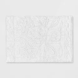 Floral Bath Rug True White - Opalhouse™