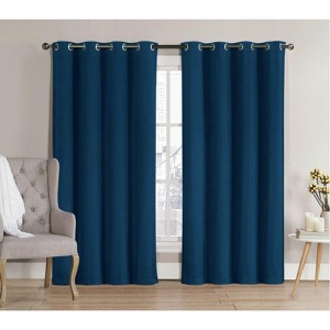 GoodGram 2 Pack Hotel Thermal Grommet 100% Blackout Window Curtain Panels - 1 of 3