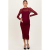 Pinkblush Burgundy Lace Overlay Fitted Maternity Midi Dress - 2 of 4