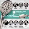 Cobbe High Pressure 9 Functions Shower Head with handheld, Built-in Power Spray, Stainless Steel Hose Adjustable Bracket, Brushed Nickel - 3 of 4