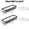 Aoibox 2-Pack Adhesive Hanging Shower Shelf - Bathroom Organizer & Storage, No Drill Stainless Steel Shelves for Home Decor & Bath Accessories - 3 of 4