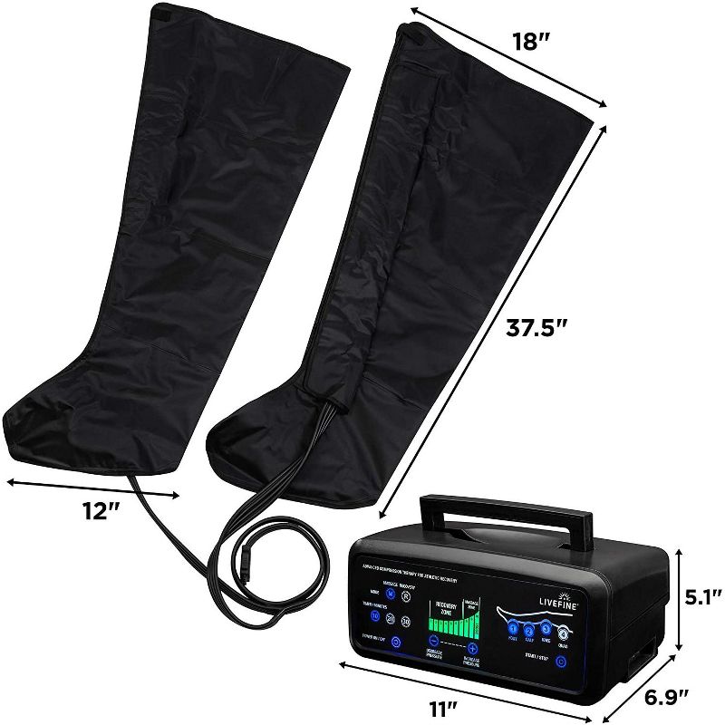 LiveFine XL Foot Massager Machine W/Control Unit Pump for Pain Relief, 3 of 8