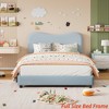 Twin/Full/Queen Size Bed Frame for Kids w/ Velvet Upholstered Headboard, Cute Low Profile Platform Bed for Girls and Boys - 3 of 4