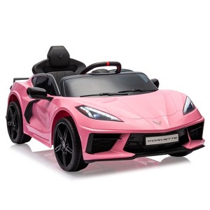 12V Kids Ride On Car, Sports Licensed Corvette Electric Car Toy for Toddles, with Remote Control, Visual Dashboard, LED Lights, Music, for Kids 3-10 - 1 of 4