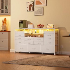 GALAXHERO TV Stand for 55-65 Inch TVs – with 15-Drawers and Open Shelves,Built-in Charging Station & LED Lights for Living Room & Hallway - 1 of 1