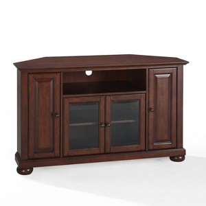 Alexandria Corner TV Stand for TVs up to 48" Dark Red - Crosley: Hardwood Frame, Brass Hardware, Cable Management - 1 of 4