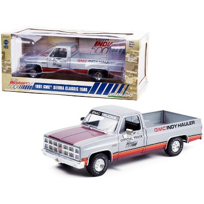 1981 GMC Sierra Classic 1500 Pickup Silver w/Stripes "65th Indianapolis 500Mi Race" Official Truck 1/18 Diecast Model Greenlight