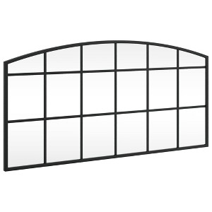 vidaXL Iron Arch Wall Mirror, 31.5"x15.7", Wall-Mounted, Clean Image, Black Frame, Ideal for Bedroom, Hallway, Living Room, Bathroom - 1 of 4