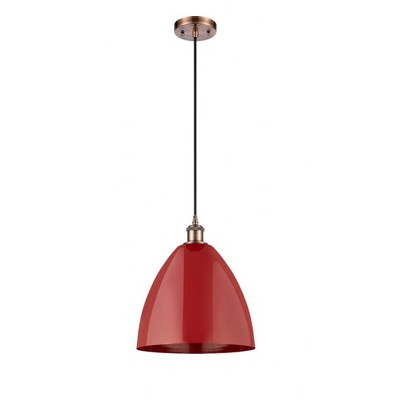 Plymouth Dome - 1 Light Cord Hung Mini Pendant In Industrial Style-14.75 Inches Tall and 12 Inches Wide