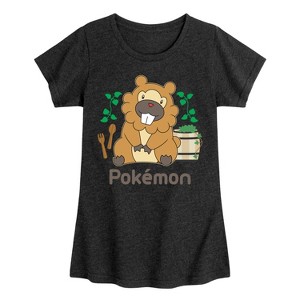 Girls' - Pokémon - Bidoof Cafe Fitted Short Sleeve Graphic T-Shirt - 1 of 4