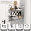 Sorbus 3-Tier Wooden Floating Shelves with Metal Brackets - Storage for Towels, Over the Toilet, Bathroom Accessories & More - 4 of 4