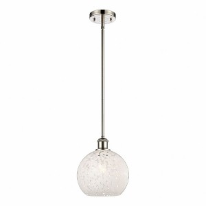 White Mouchette - 1 Light Stem Hung Mini Pendant In Modern Style-10 Inches Tall and 8 Inches Wide - 1 of 1