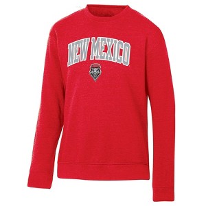 NCAA New Mexico Lobos Men's Heathered Crew Neck Fleece Sweatshirt - 1 of 3