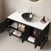 NicBex 30/48" Bathroom Vanity with Top Ceramic Sinkbowl,Chic Striped Bathroom Cabinet with 2 Doors,No Faucet/Mirror Included - 2 of 4