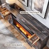SinCiDo Farmhouse Fireplace TV Stand for 80 Inch TV, 42″ Electric Fireplace Media Cabinet w/ LED lights & drawers & cabinets - 2 of 4