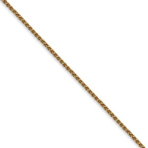 Black Bow Jewelry 1.2mm 14k Yellow Gold Solid Diamond Cut Spiga Chain Necklace - 1 of 4