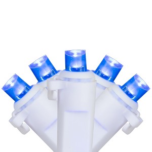 Northlight 50ct Blue LED Wide Angle Christmas Lights, 16.25ft White Wire - 1 of 3