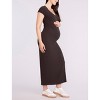 Women's Short Sleeve Henley Bodycon Maxi Dress | Motherhood Maternity - 3 of 4