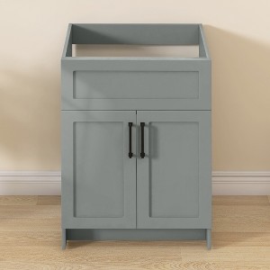 Bath Vanity Cabinet without Top 24 in. W x 21.5 in. D x 33.5 in. H Bathroom Vanity in Sky Grey with Black Handle - 1 of 4