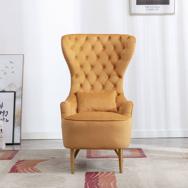 Upholstered Tufted High Wingback Chair - Kinwell, 4 of 13