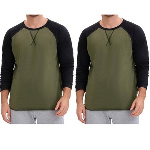 INSPIRE CHIC Men's Long Sleeve Tops Color Block Casual Raglan T-Shirt 2 Paacks - 1 of 4