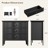 Fluted 3 Drawer Dresser, Wide Dresser Nightstand, Modern Wood Chest of Drawers, Large Painted Storage Cabinet for Closet, Hallway, Entryway, Bedroom - 4 of 4