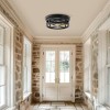 DORESshop 10.6 in. 2-Light Black Flush Mount Ceiling Light with Copper Accents,for Foyer Corridor No Bulbs Included (2-Pack) - 3 of 4