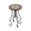 Christopher Knight Home Anna Outdoor Iron and Ceramic Tile Floral Design Accent Table, Colorful/Black - image 4 of 4