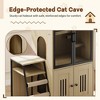 Cat Litter Box Enclosure, Double Cat House - for 3 Cats with Storage, Hammock, Metal Mesh Door, Multifunctional Furniture - 4 of 4