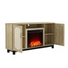 63" Fabric Style TV Stand for TVs up to 65" with Electric Fireplace Wood - Festivo: Media Storage, Adjustable Shelves - 4 of 4