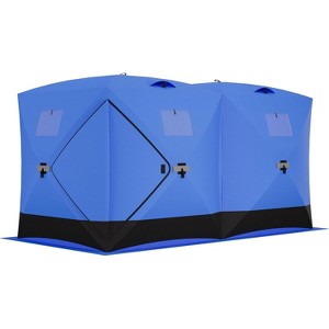Insulated Pop Up Ice Fishing Tent for 4-6 People,Portable Ice Fishing Shelter with Air Vents,PVC Window & Door,210D Quilted Oxford Fabric,Easy Setup - 1 of 4