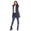 Women's Long Puffer Vest with Hood - S.E.B. By SEBBY - 4 of 4