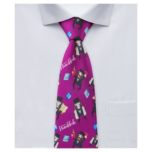 Jacob Alexander Happy Hanukkah Novelty Extra Long Necktie - Purple - 1 of 4