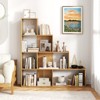 Tangkula 4-Layer Corner Storage Rack Freestanding Display Bookshelf Burlywood/White - 3 of 4