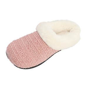 Roxoni Women's Winter Fur Warm and Comfortable Clog Slipper - 1 of 4