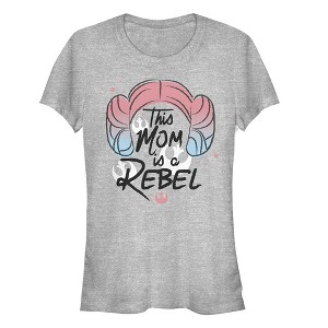 Juniors Womens Star Wars Mother's Day Leia Rebel Mom T-Shirt - 1 of 3